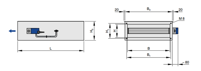 VAV terminal unit without acoustic cladding (TA-Silenzio)